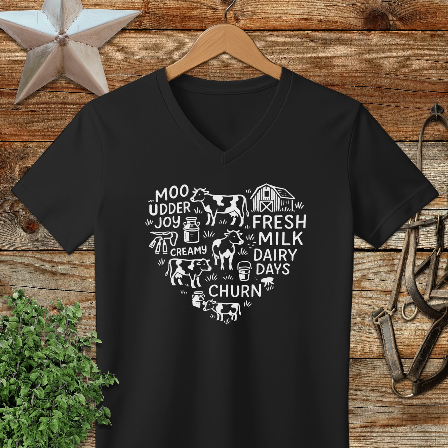Dairy Farm Heart V-neck