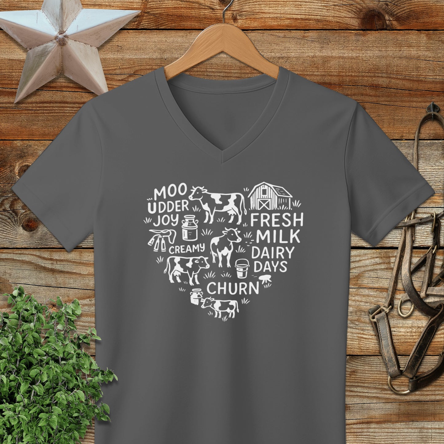 Dairy Farm Heart V-neck