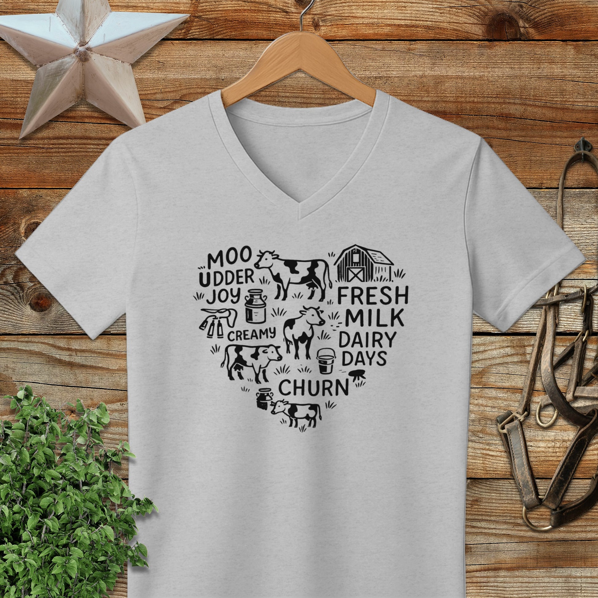 Dairy Farm Heart V-neck