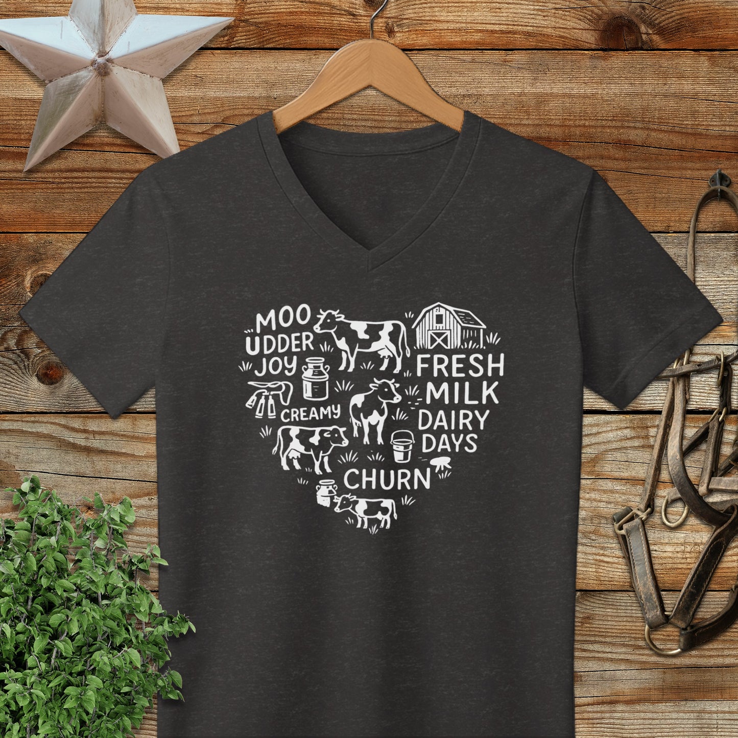 Dairy Farm Heart V-neck