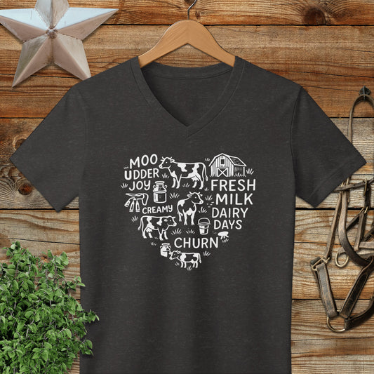 Dairy Farm Heart V-neck