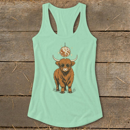 Disco Cow Racerback Tank