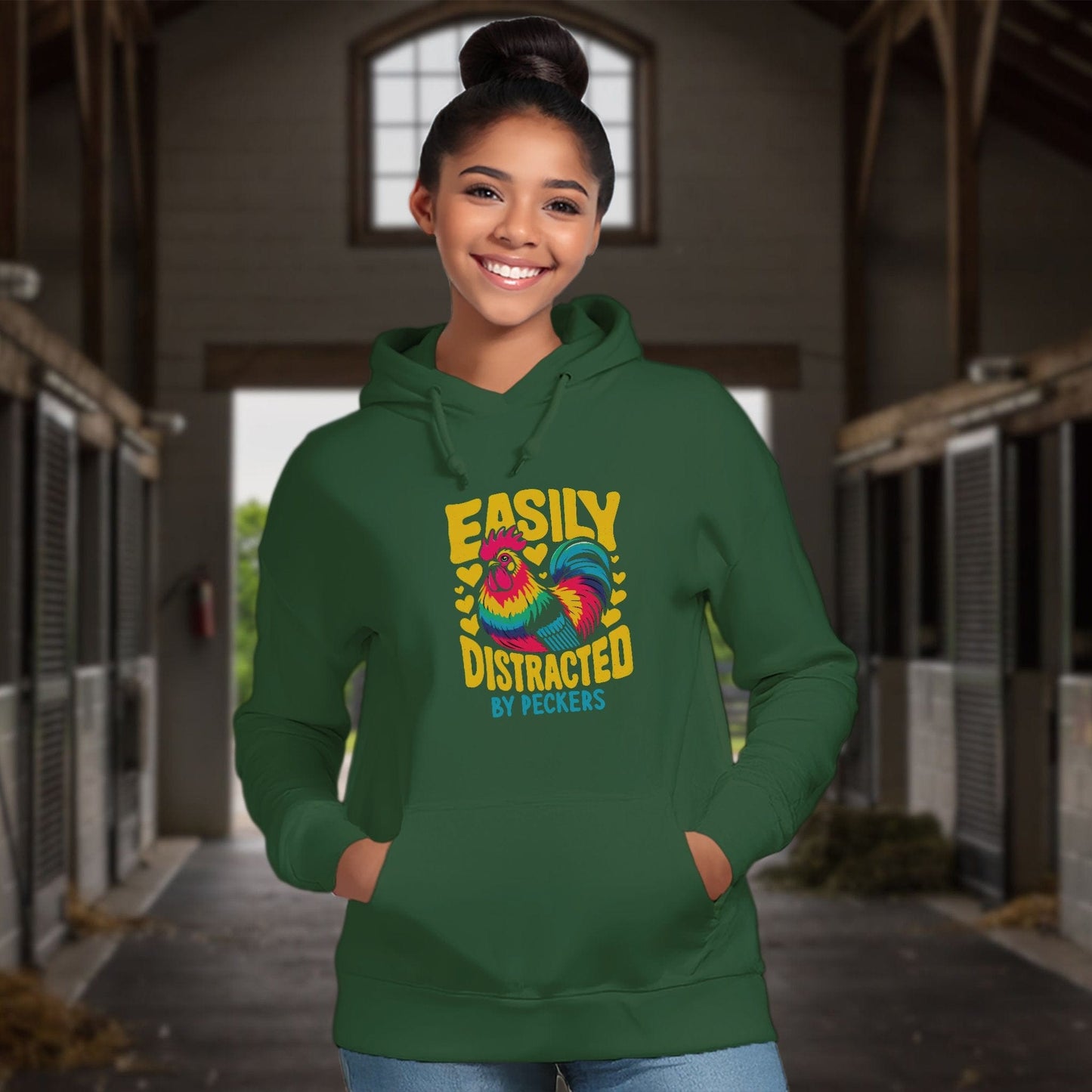 Distracted by Peckers Hoodie