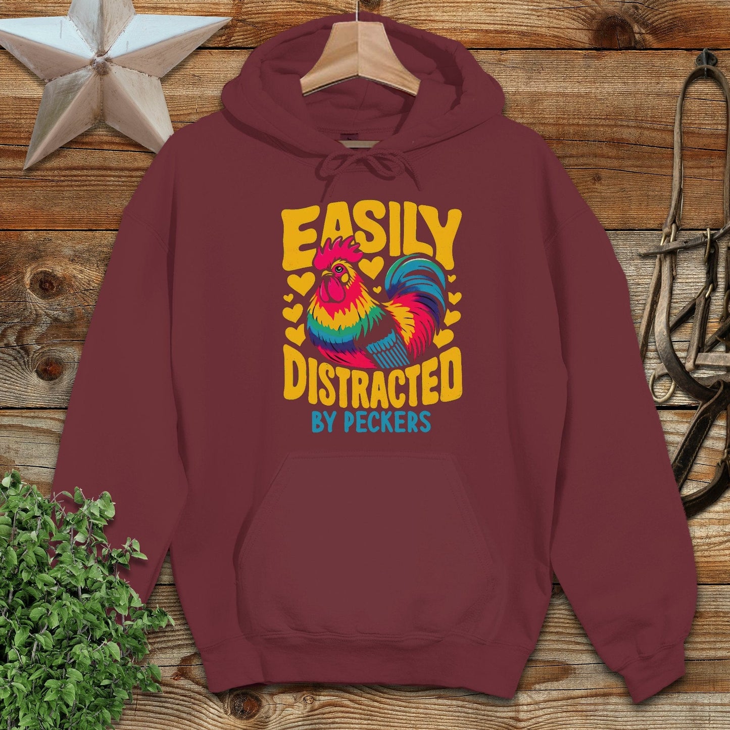 Distracted by Peckers Hoodie