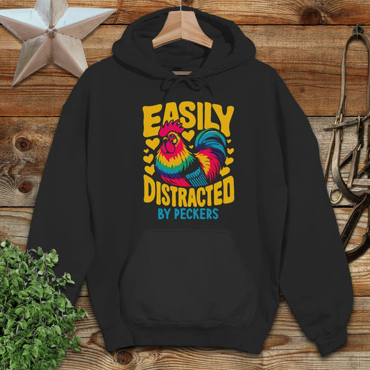 Distracted by Peckers Hoodie