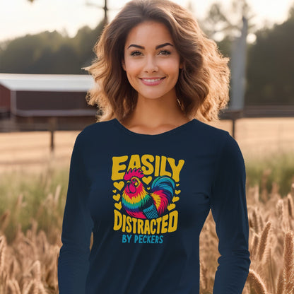 Distracted by Peckers Long Sleeve Tee