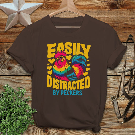 Distracted by Peckers T-shirt