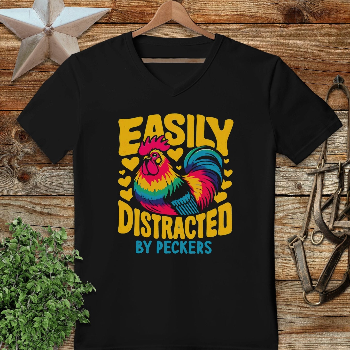 Distracted by Peckers V-neck