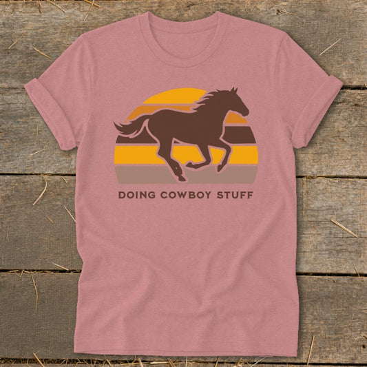 Doing Cowboy Stuff Softstyle Tee - Heather Mauve