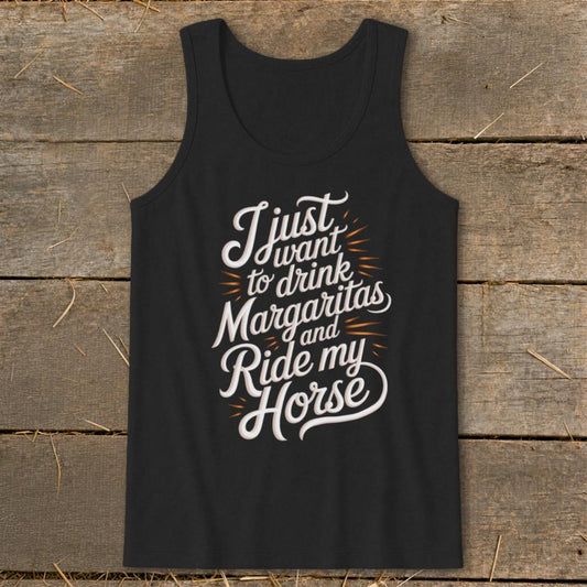 Drink Margaritas and Ride Tank Top - Black