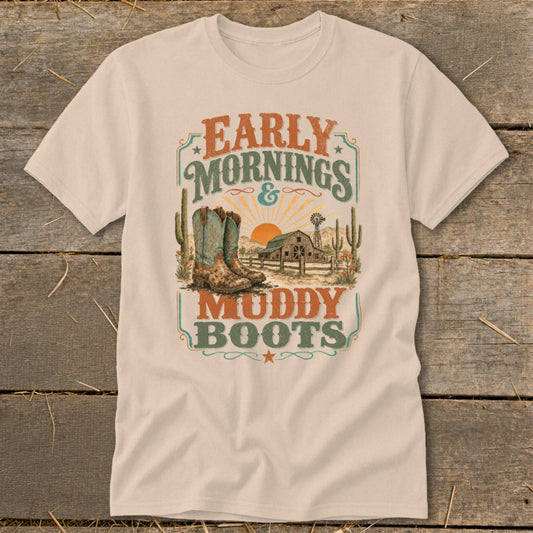 Early Mornings Muddy Boots Classic Tee