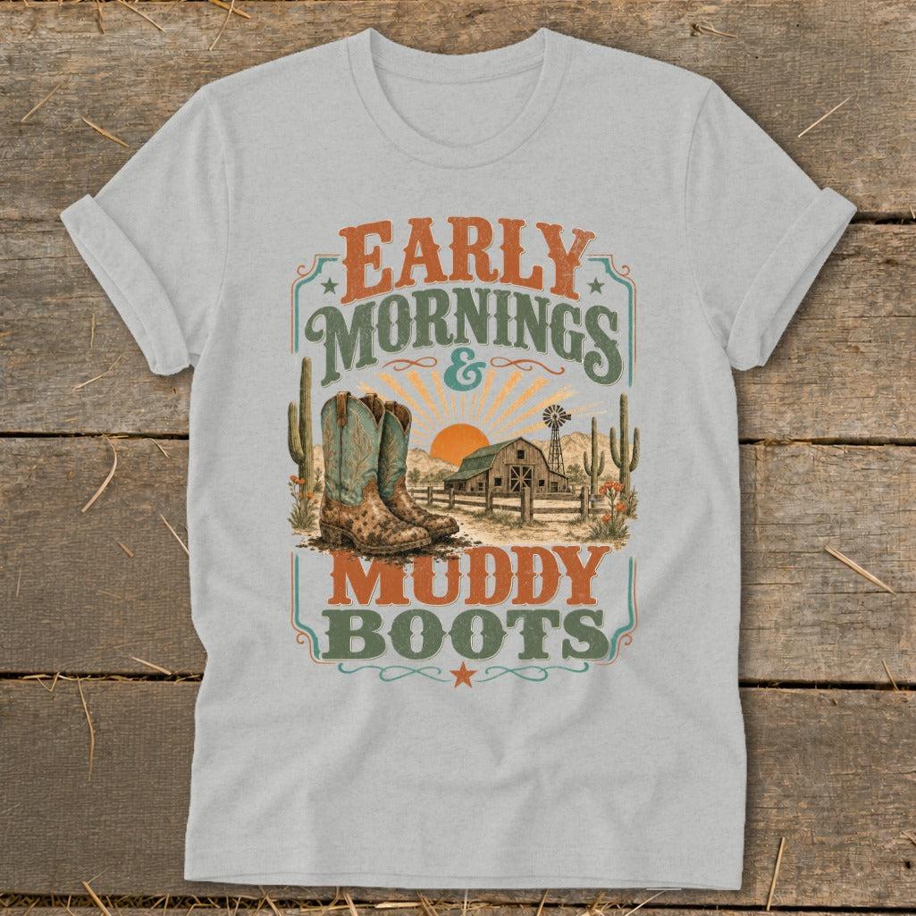 Early Mornings Muddy Boots Softstyle Tee