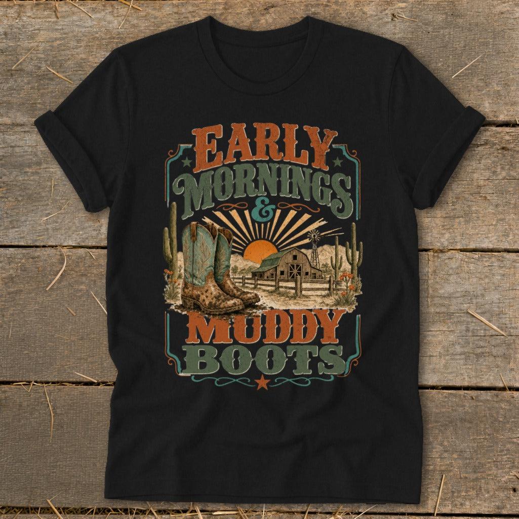 Early Mornings Muddy Boots Softstyle Tee