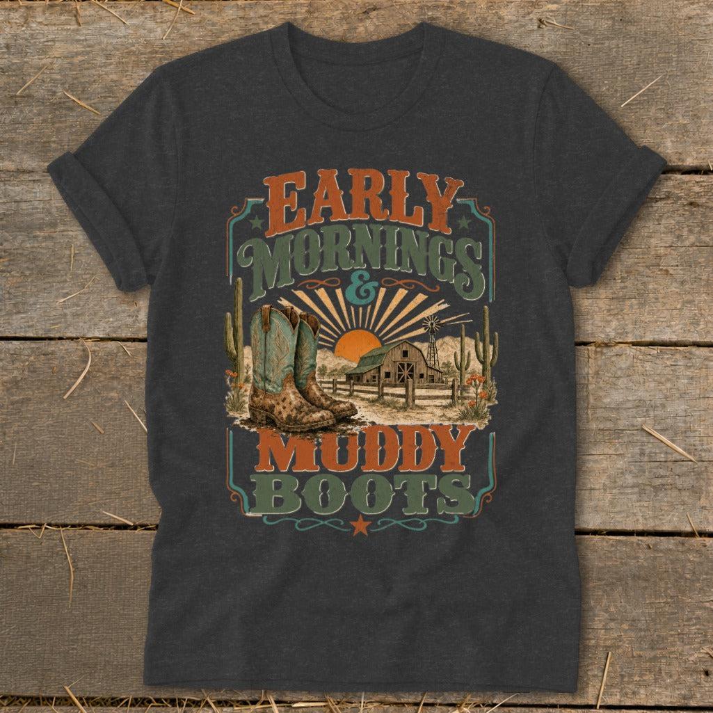 Early Mornings Muddy Boots Softstyle Tee