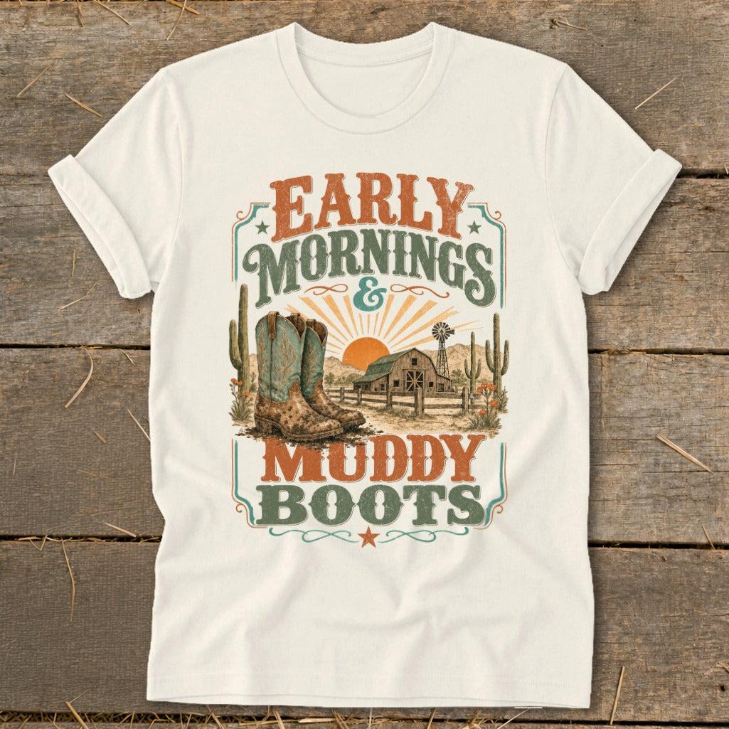 Early Mornings Muddy Boots Softstyle Tee