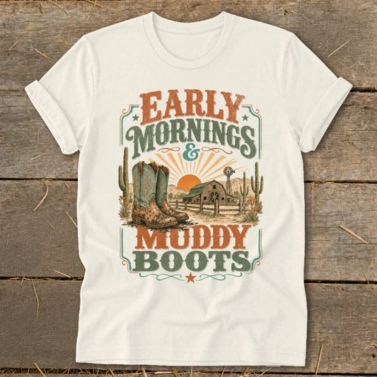 Early Mornings Muddy Boots Softstyle Tee