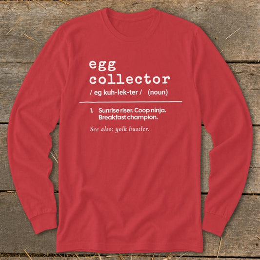 Egg Collector Definition Long Sleeve Tee - Red