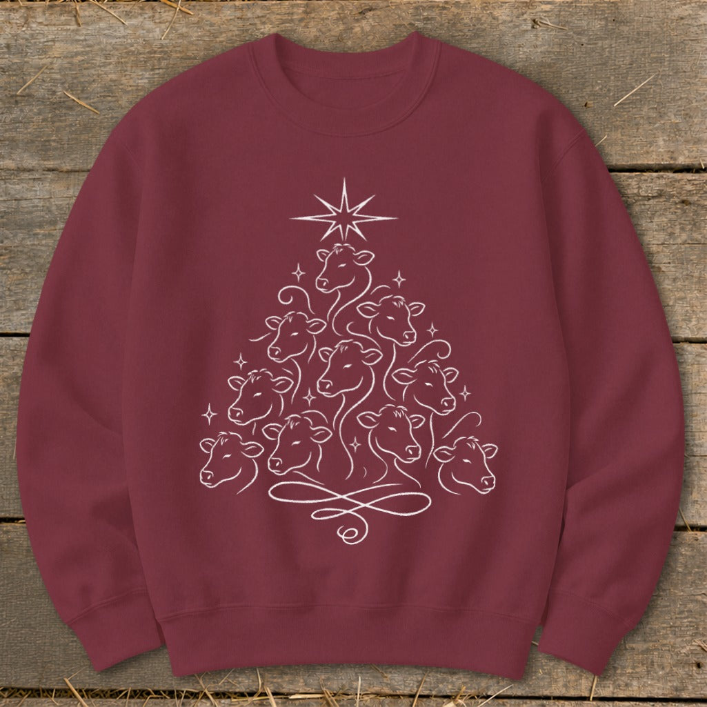 Elegant Cow Tree Sweatshirt