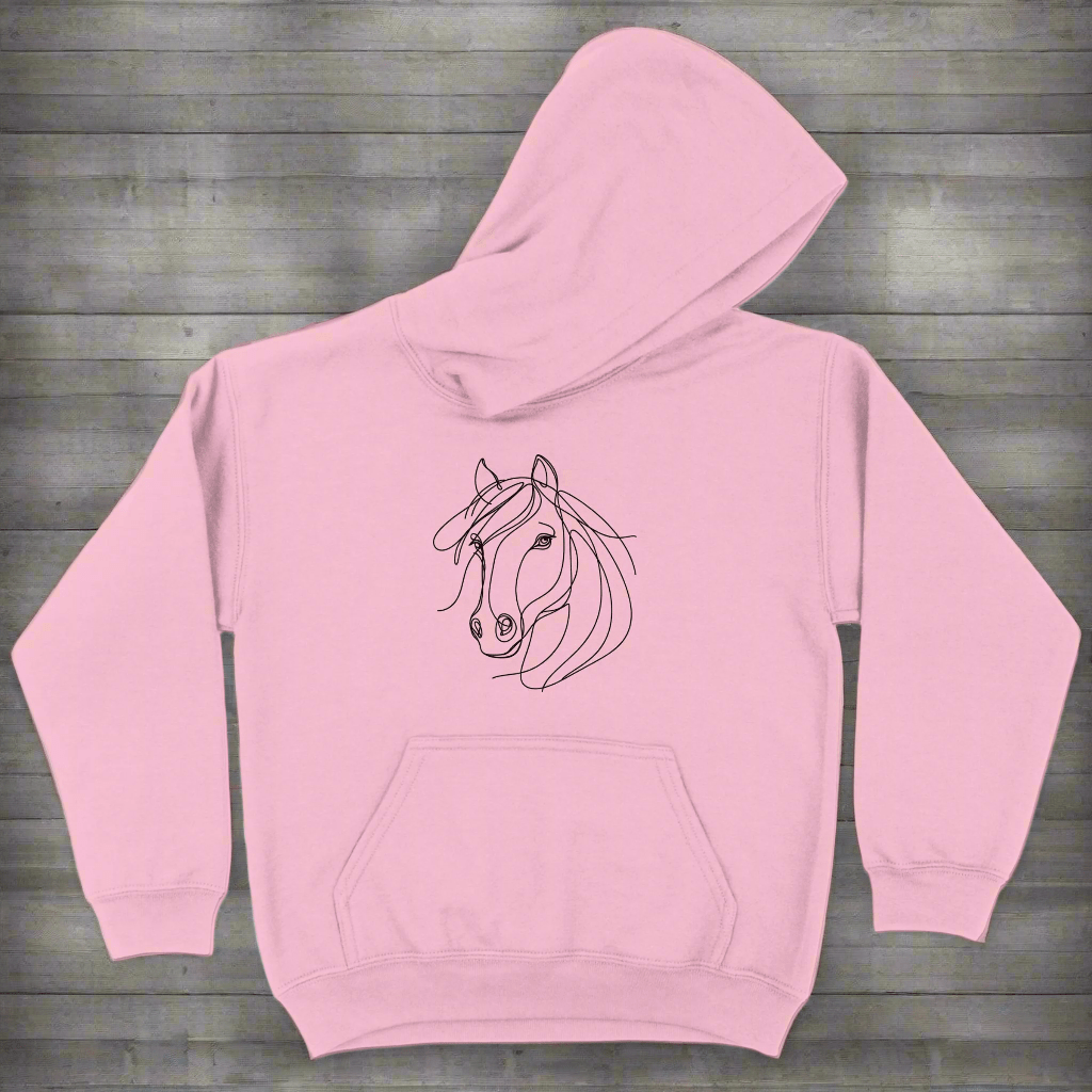 Elegant Horse Line Art Hoodie (Youth)