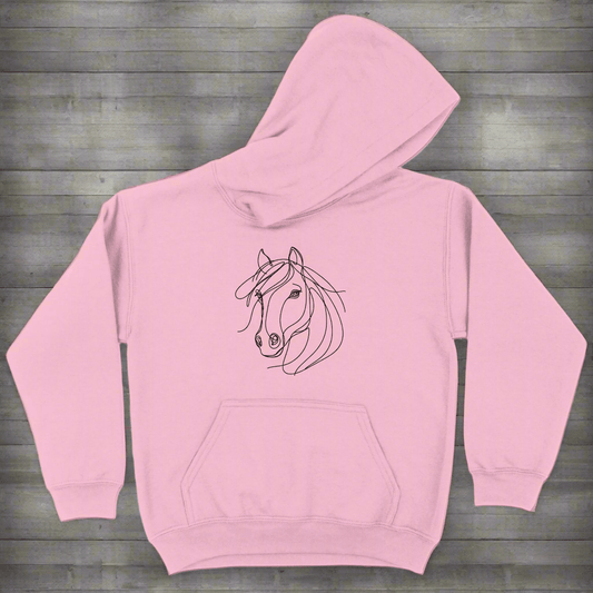 Elegant Horse Line Art Hoodie (Youth)