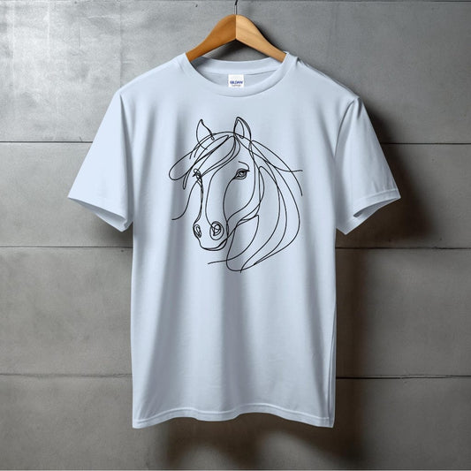 Elegant Horse Line Art T-shirt (Adult)
