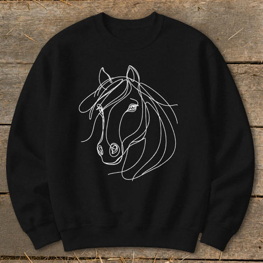 Elegant Horse Sweatshirt - Black