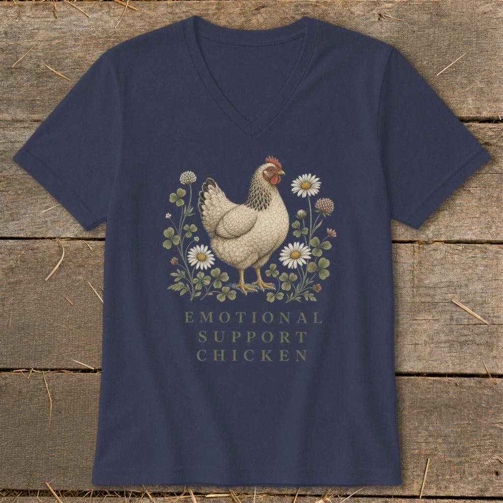 Emotional Support Chicken V-neck