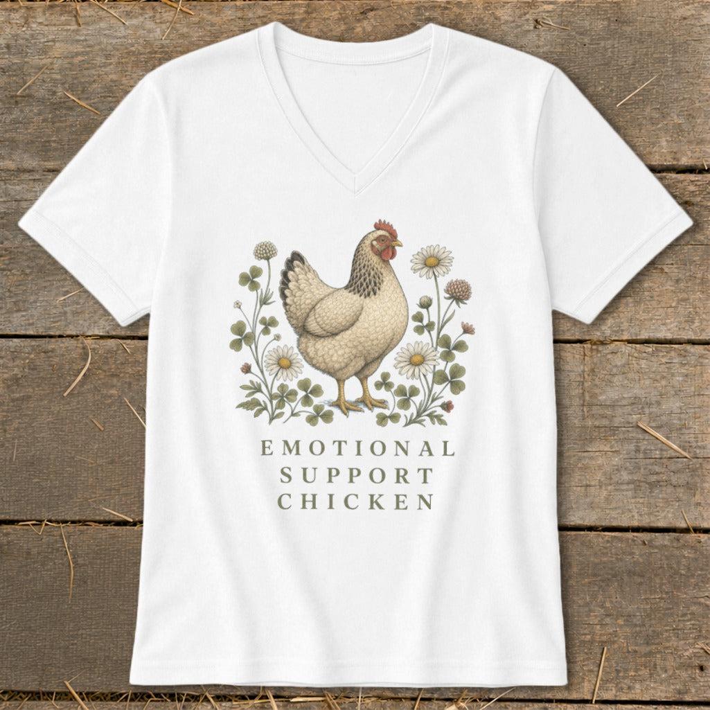 Emotional Support Chicken V-neck