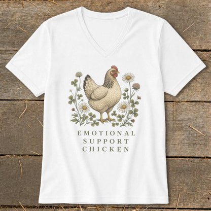 Emotional Support Chicken V-neck
