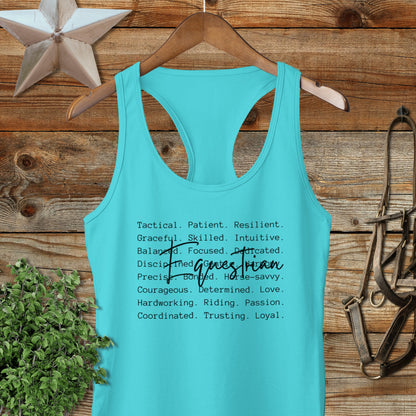 Equestrian Words Racerback Tank