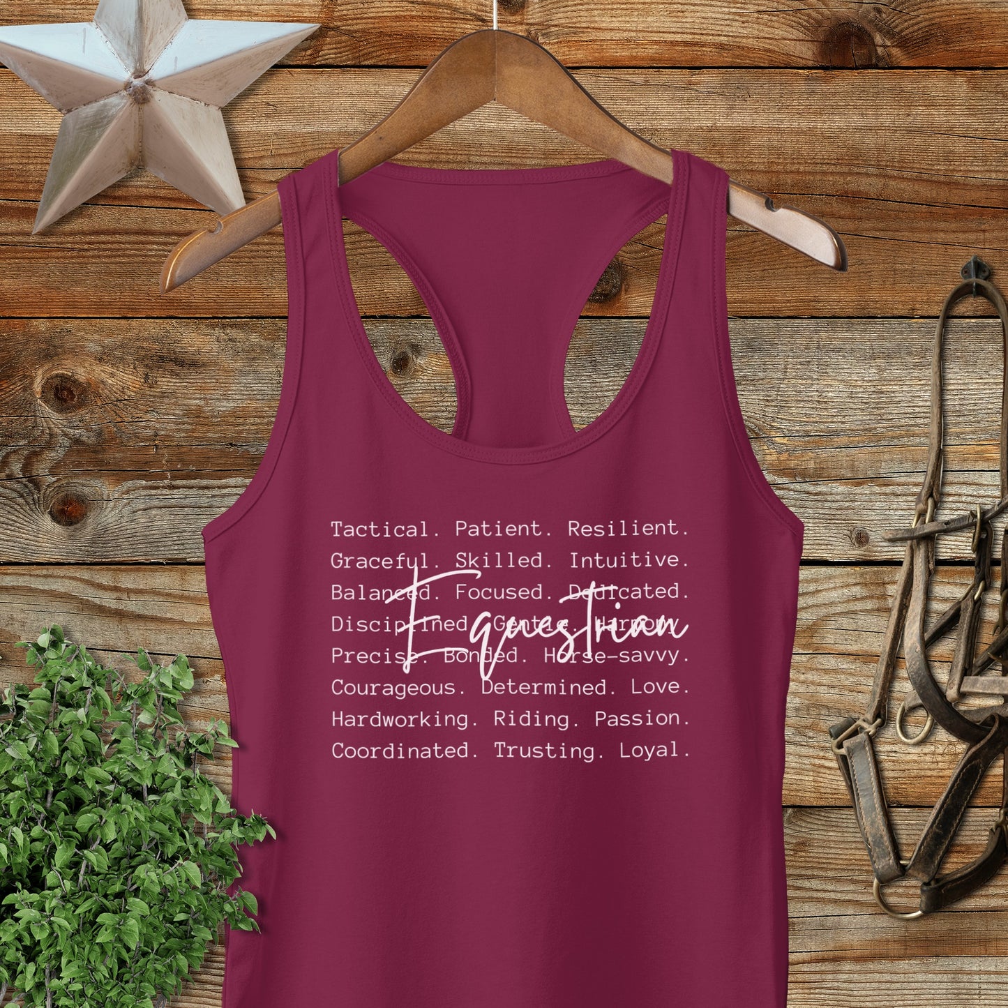 Equestrian Words Racerback Tank