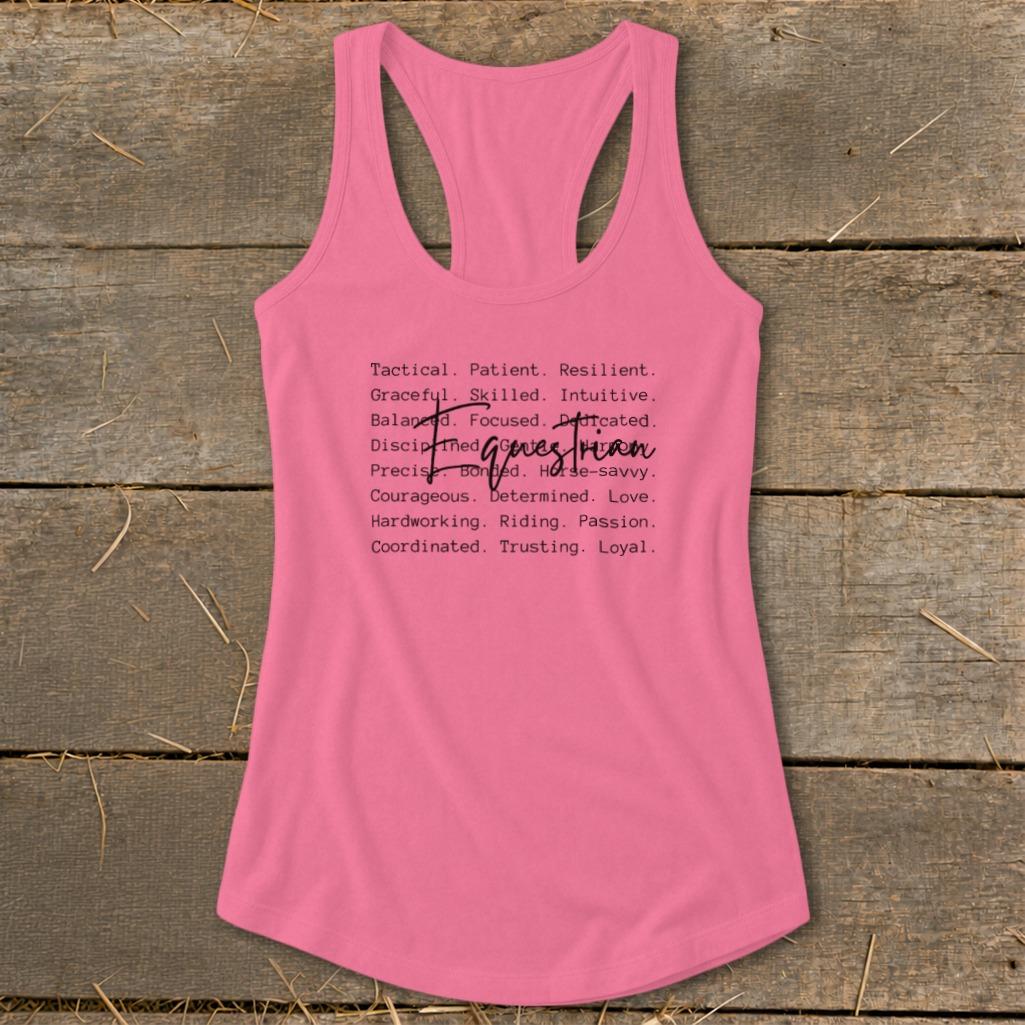 Equestrian Words Racerback Tank
