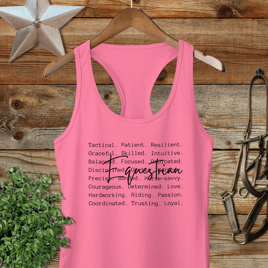 Equestrian Words Racerback Tank