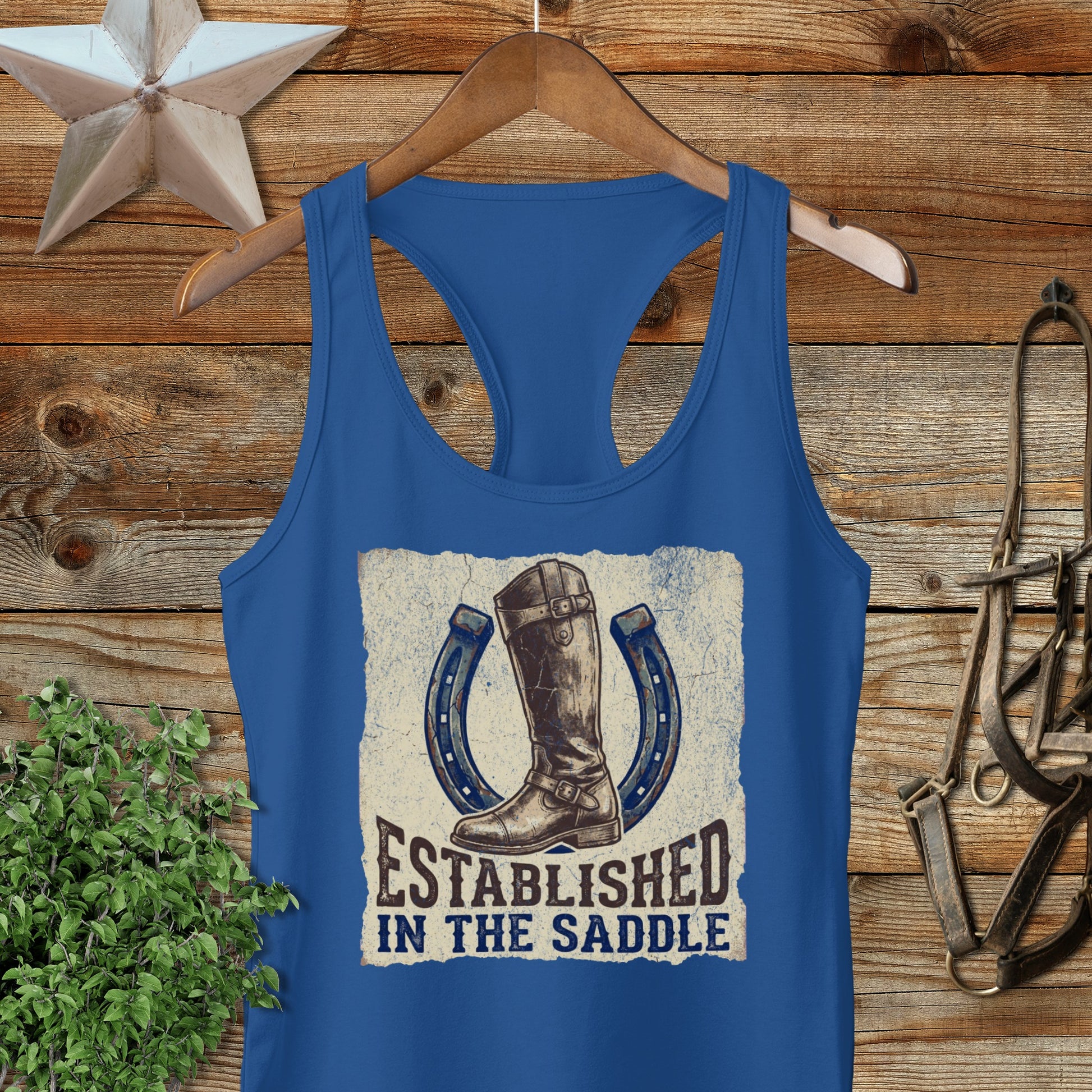 Established in the Saddle Racerback Tank