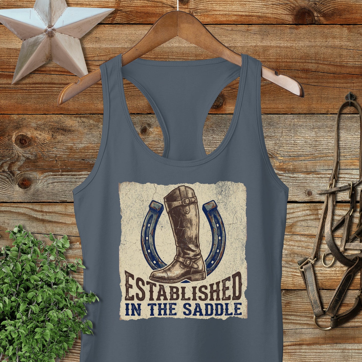 Established in the Saddle Racerback Tank