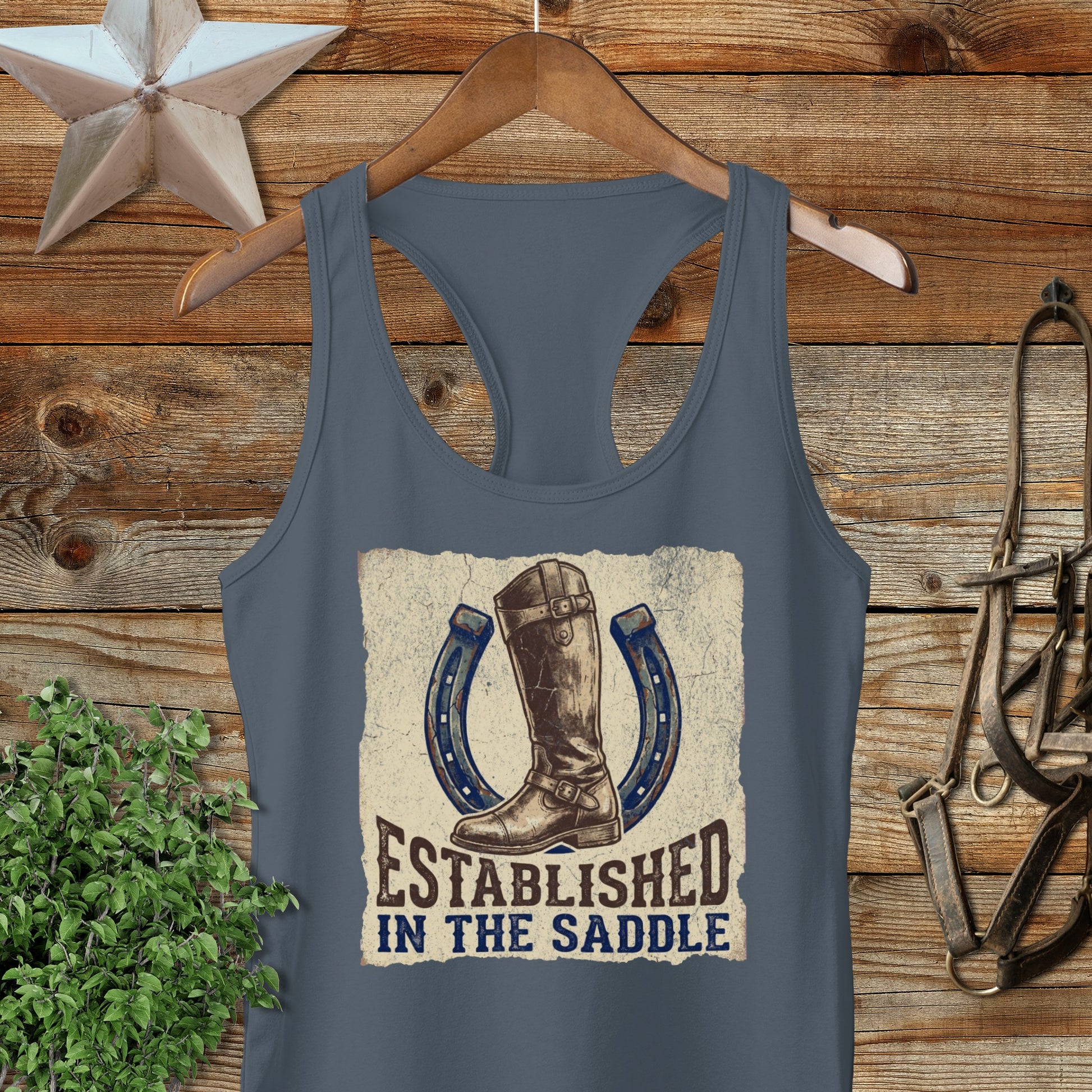 Established in the Saddle Racerback Tank