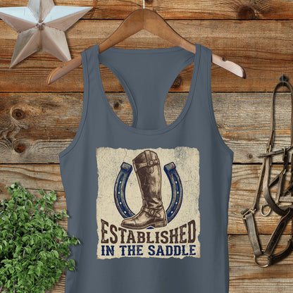 Established in the Saddle Racerback Tank