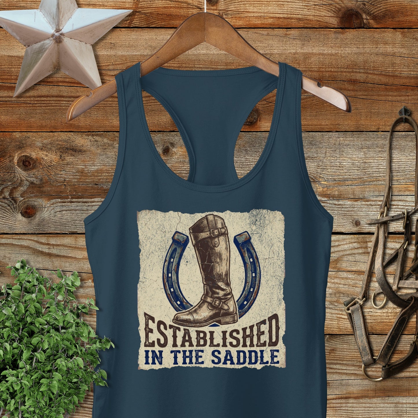 Established in the Saddle Racerback Tank