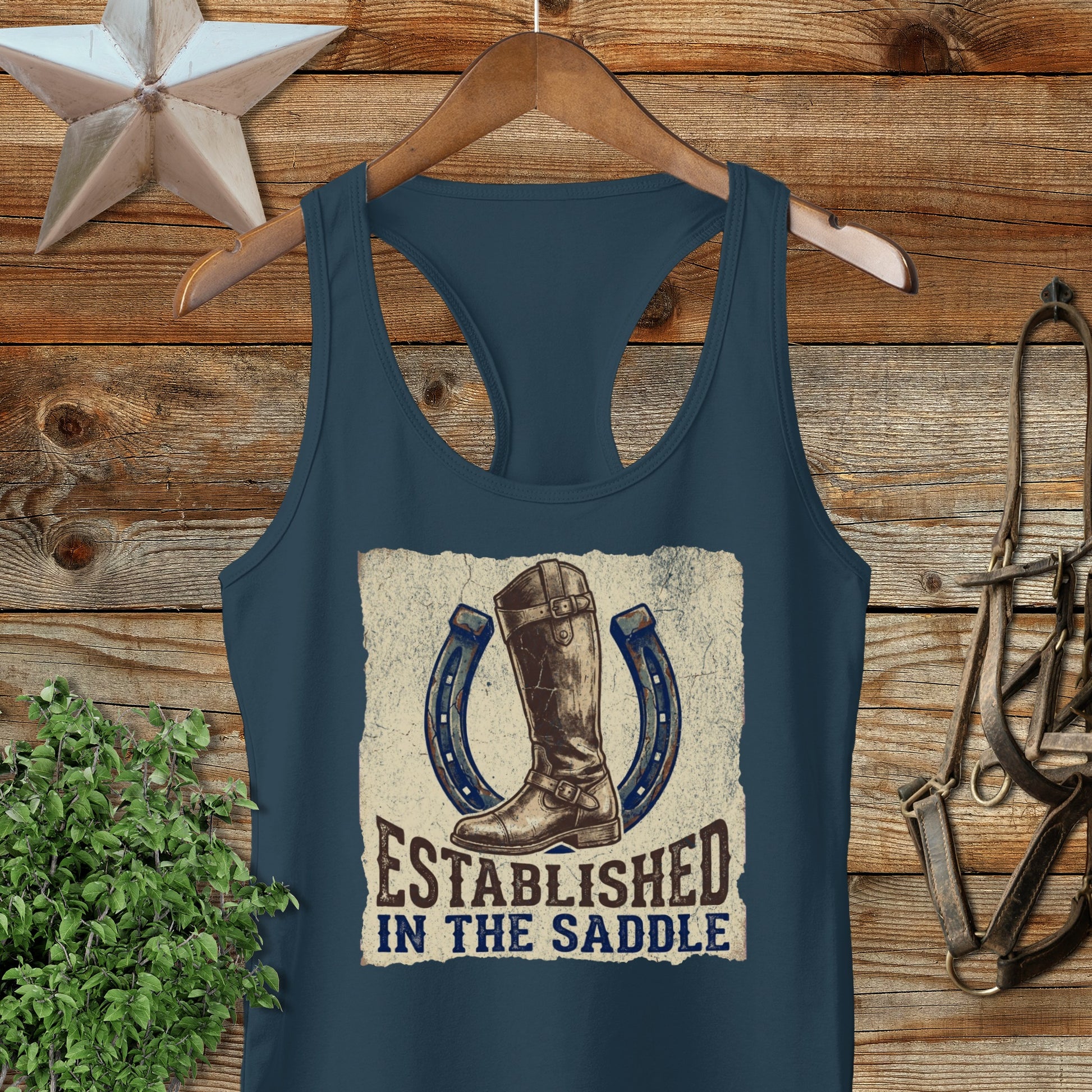 Established in the Saddle Racerback Tank