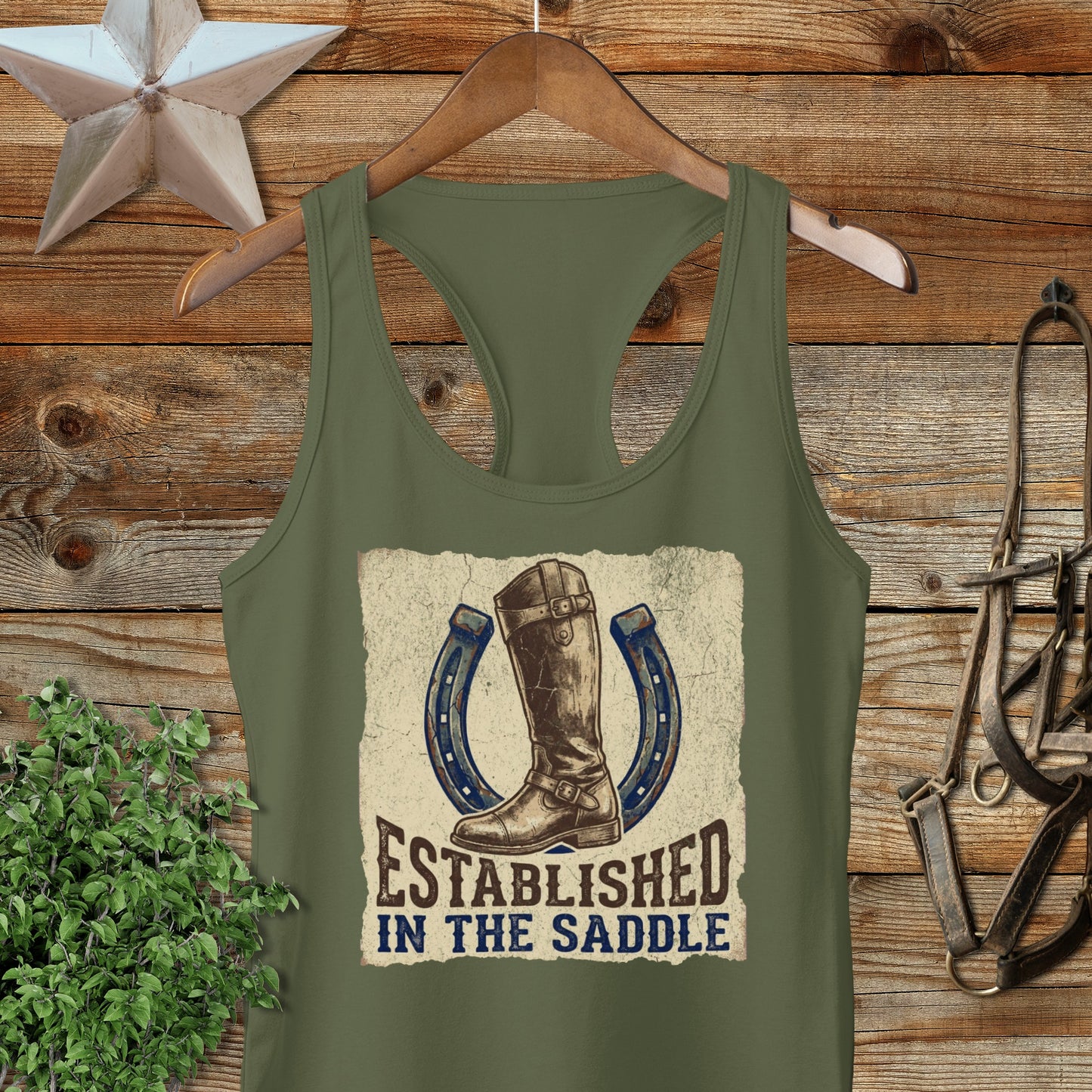 Established in the Saddle Racerback Tank