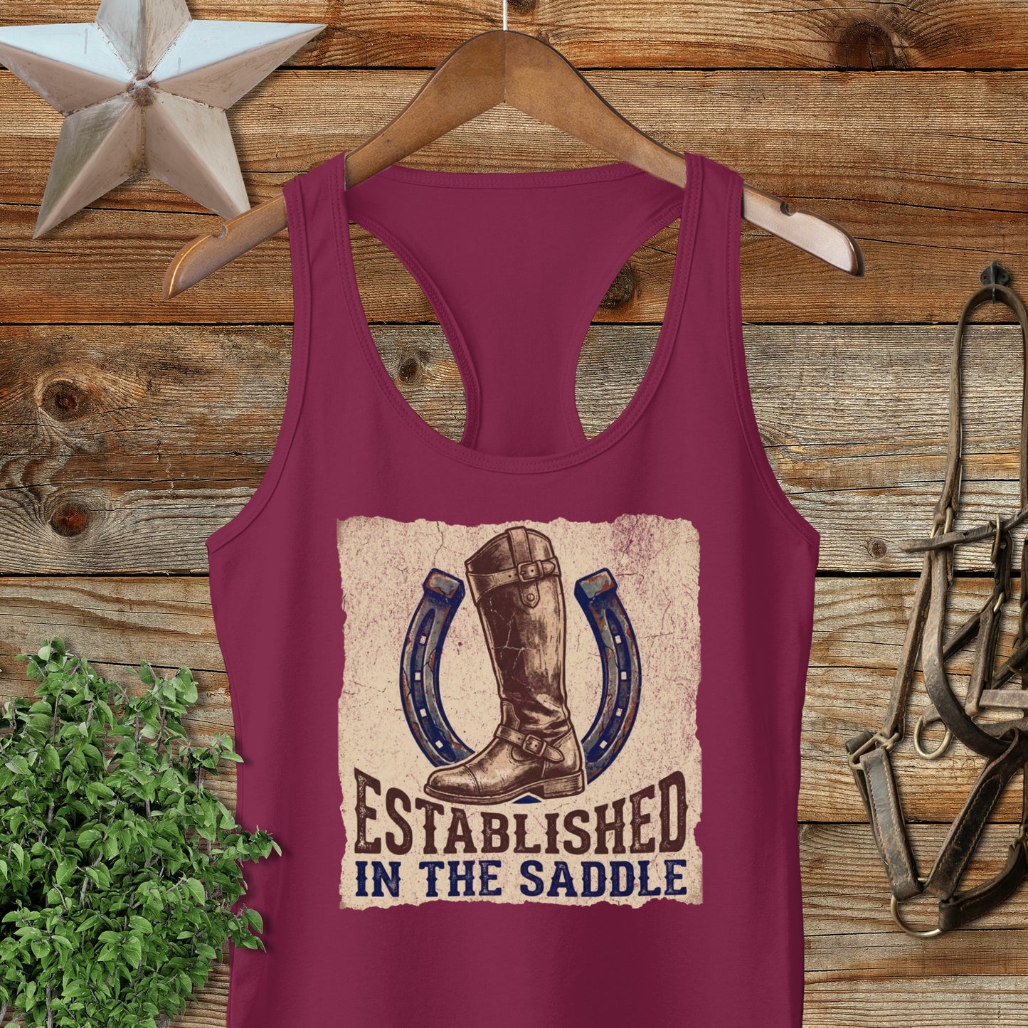 Established in the Saddle Racerback Tank