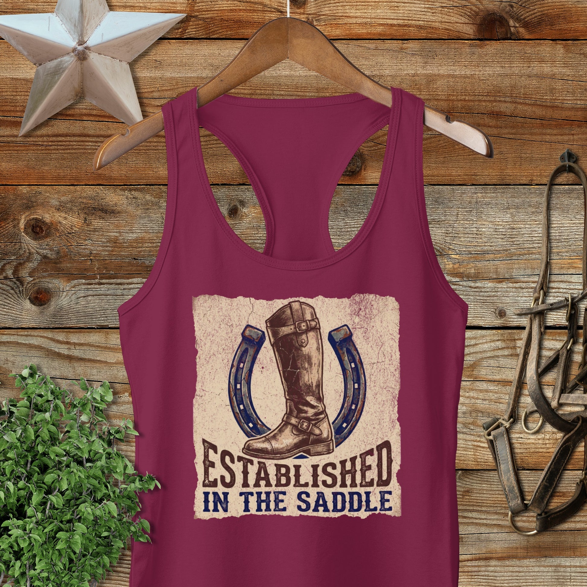 Established in the Saddle Racerback Tank