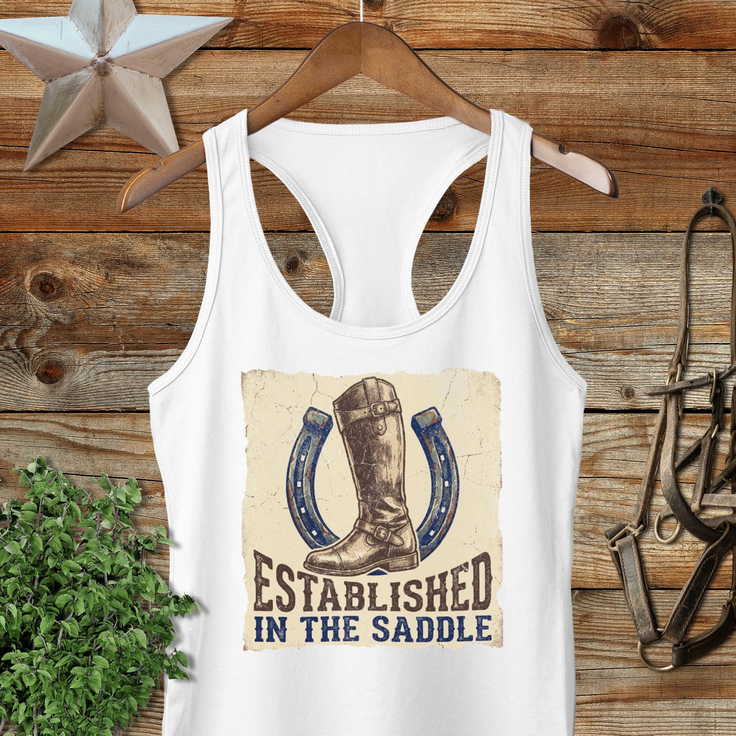 Established in the Saddle Racerback Tank