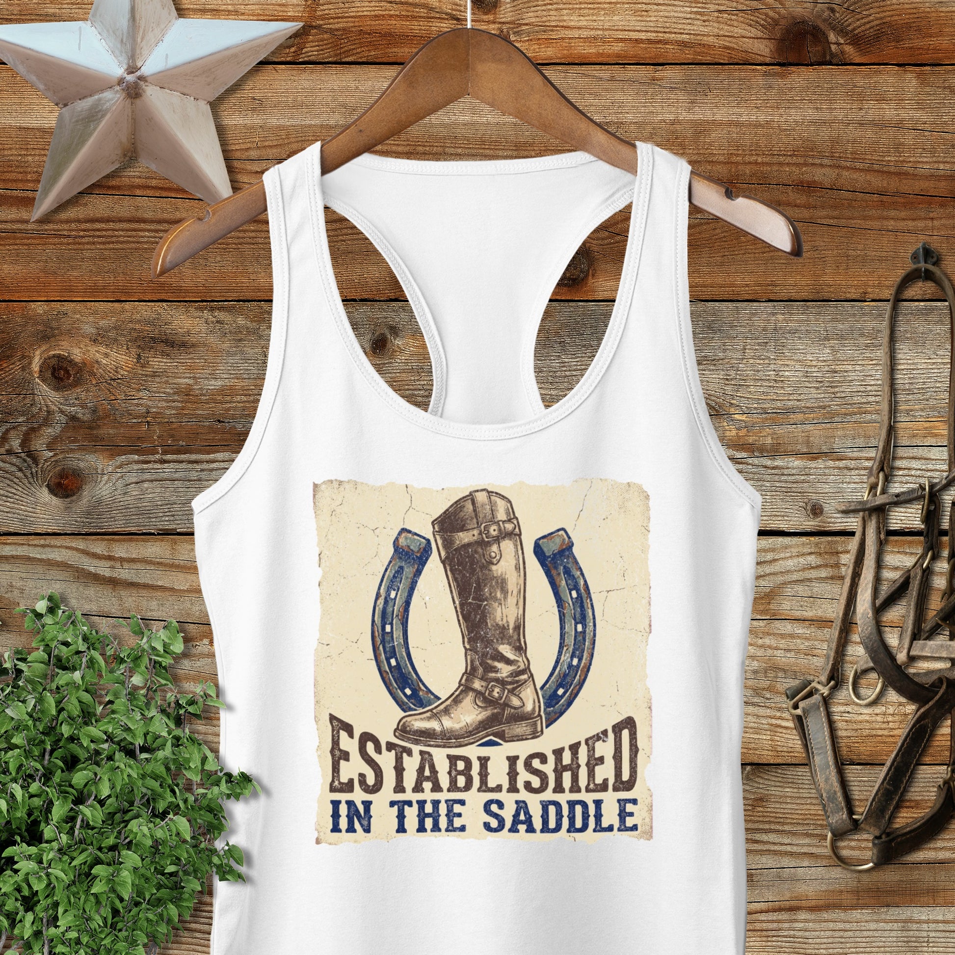 Established in the Saddle Racerback Tank