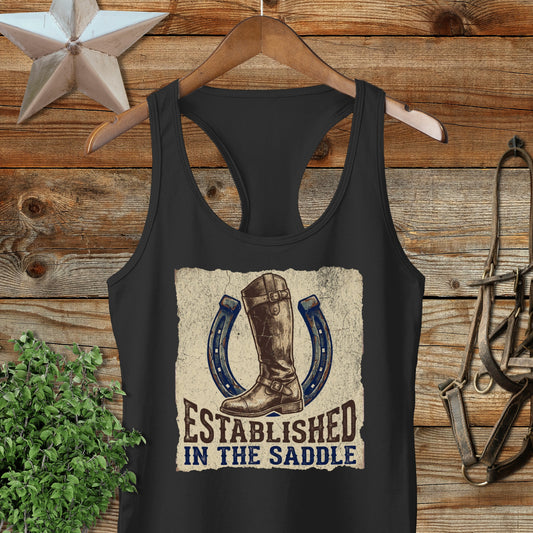 Established in the Saddle Racerback Tank