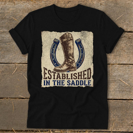 Established in the Saddle Softstyle Tee - Black