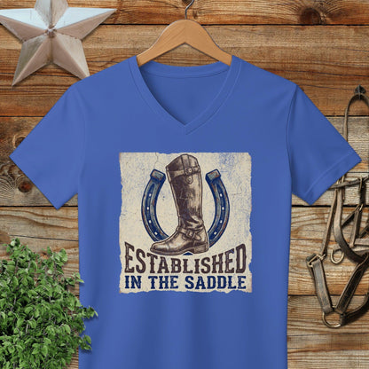 Established in the Saddle V-neck