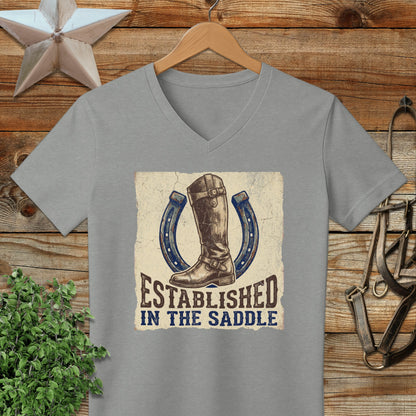 Established in the Saddle V-neck