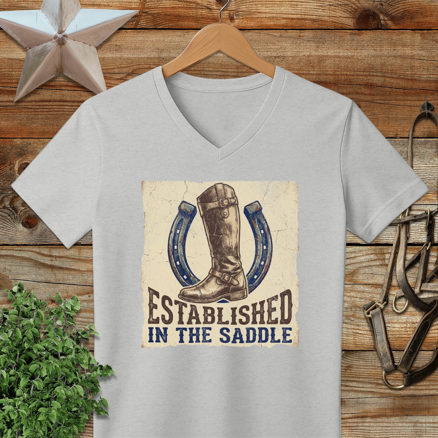 Established in the Saddle V-neck