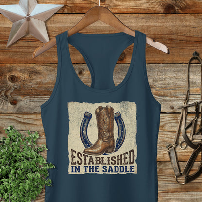 Established in the Saddle Western Racerback Tank